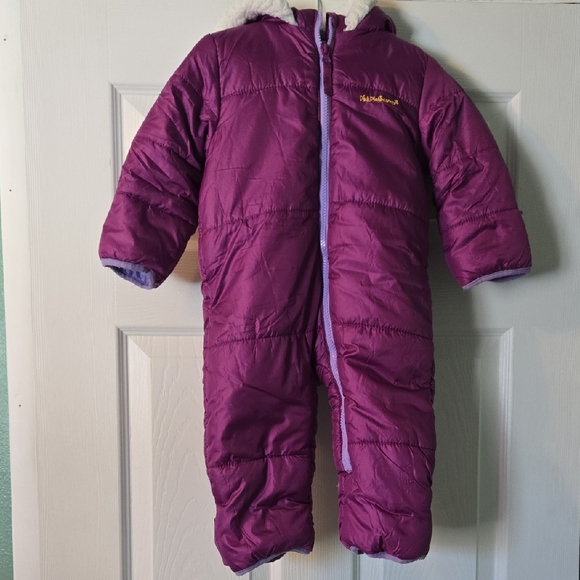 Pink Platinum Other - Pink Platinum Fleece-lined 12-18 M Hooded Purple Snowsuit Winter Snow Pants